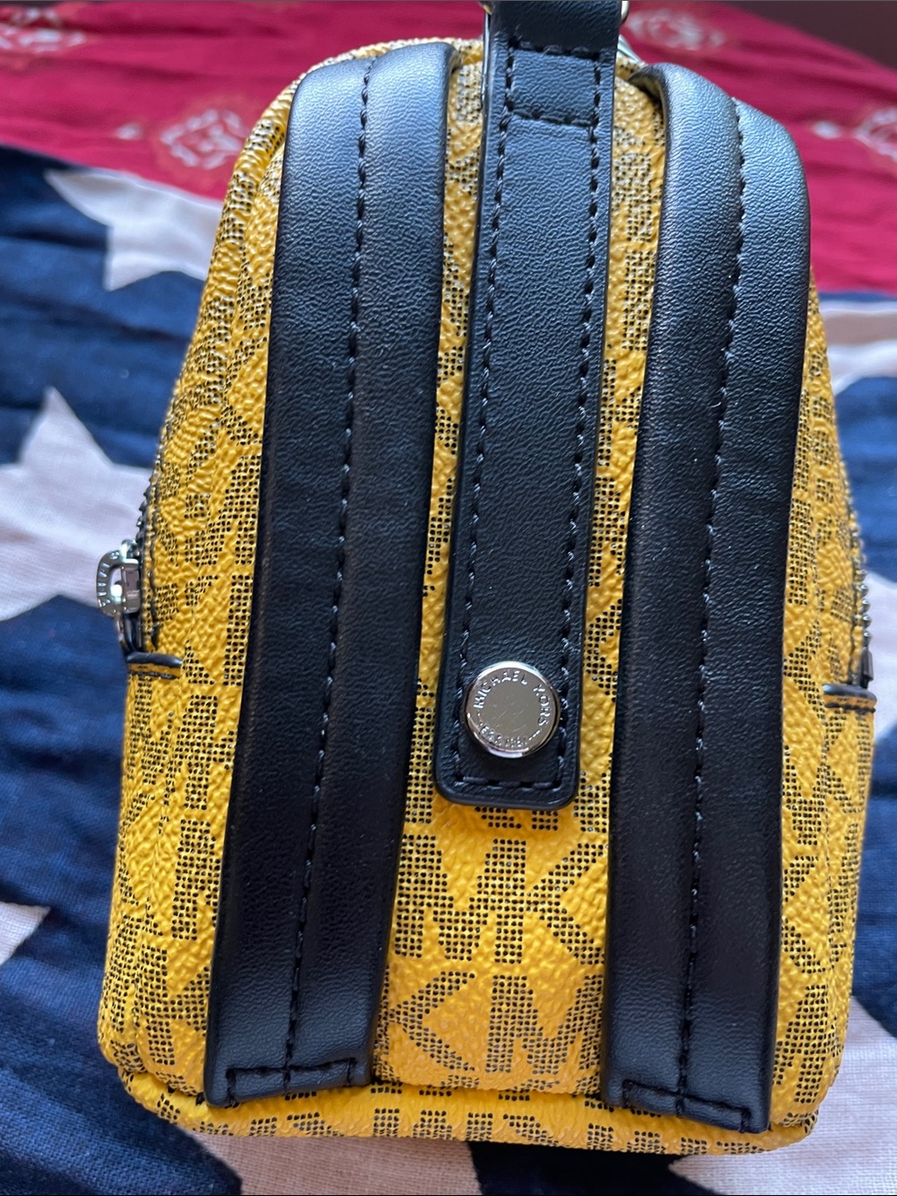 Michael Kors Yellow MK Monogram Mini Backpack - Picture 5 of 11